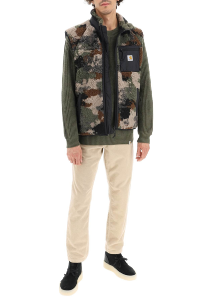 Shop Carhartt 'prentis Liner' Fleece Vest In Green,khaki,brown