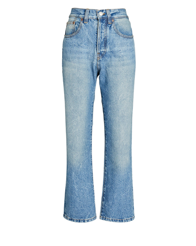 Shop Victoria Beckham Victoria Mid-rise Straight-leg Jeans In Blue