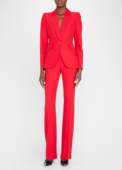 Shop Alexander Mcqueen Classic Single-breasted Suiting Blazer In Love Red