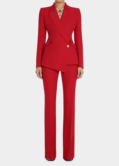 Shop Alexander Mcqueen Classic Suiting Pants In Red