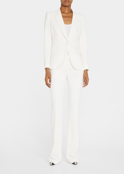 Shop Alexander Mcqueen Classic Single-breasted Suiting Blazer In Ivory