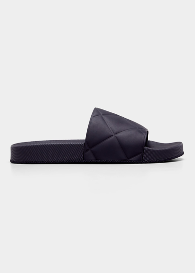 Shop Bottega Veneta The Slider Puffy Pool Sandals In Black