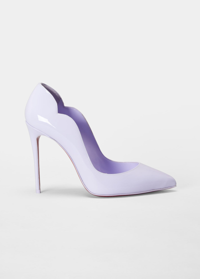 Shop Christian Louboutin Hot Chick 100mm Patent Red Sole High-heel Pumps In Lilac Smoke