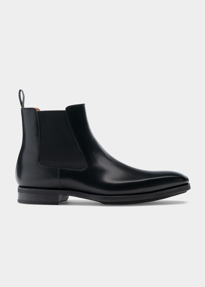 Shop Magnanni Men's Riley Smooth Leather Chelsea Boots In Black