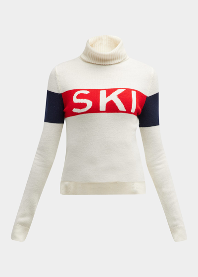 Shop Perfect Moment Ski Intarsia Knit Sweater In Snow White