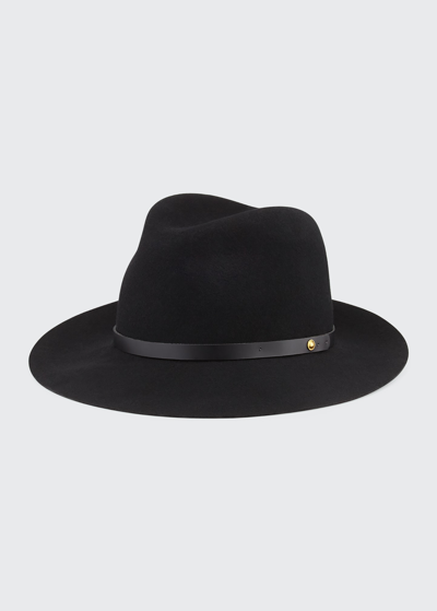 Shop Rag & Bone Floppy Brim Wool Fedora Hat In Black