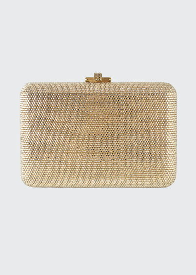 Shop Judith Leiber Slim Slide Crystal Evening Clutch Bag In Prosecco