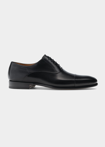 Shop Magnanni Men's Segovia Cap-toe Leather Oxfords In Black