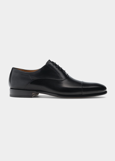 Magnanni Lace-up Leather Oxford Shoes In Black