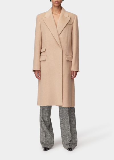 Shop Another Tomorrow Double-faced Tailored Trench Coat In Camel