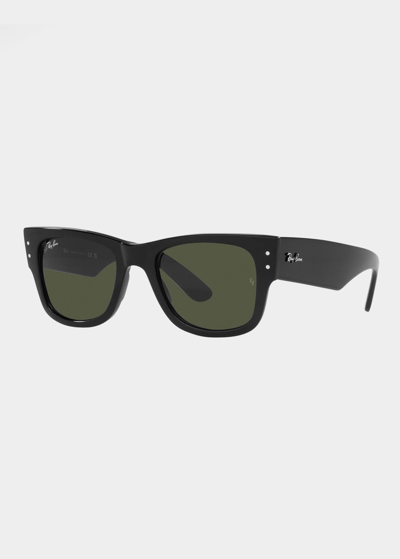 Shop Ray Ban Logo Square Nylon Sunglasses, 51mm In Black