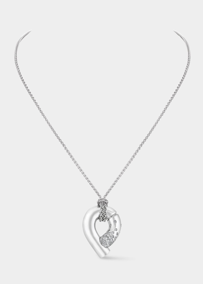 Shop Tabayer 18k Fairmined White Gold Oera Pendant Necklace With Diamonds