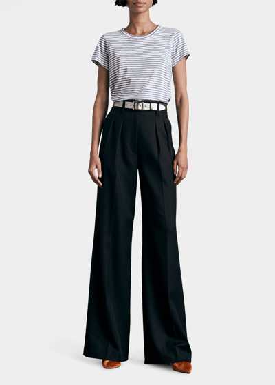Rag & Bone The Striped Baby Tee In Bluewht