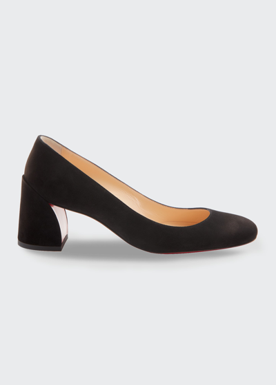 Shop Christian Louboutin Miss Sab Suede Red Sole Pumps In Black