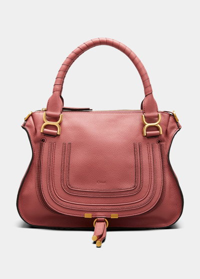 Shop Chloé Marcie Medium Satchel Bag In Faded Rose