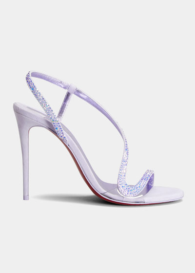 Shop Christian Louboutin Rosalie Strass Red Sole Stiletto Sandals In Lilac Smoke