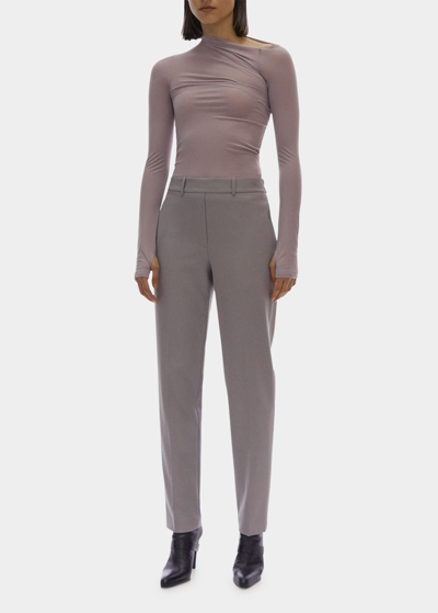 Helmut Lang Tapered Stretch Pants In Mauve Grey | ModeSens