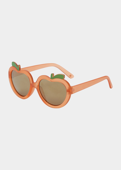 Shop Molo Girl's So Orange Sunglasses In Scarlet