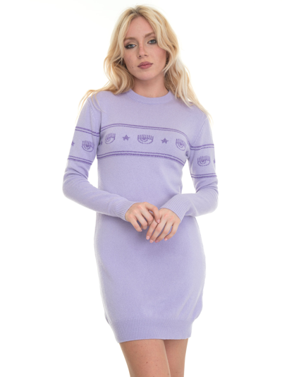 Shop Chiara Ferragni Woolen Dress Wisteria  Woman In Violet