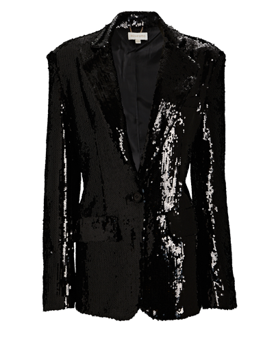 Shop Ronny Kobo Chessy Sequined Twill Blazer In Black
