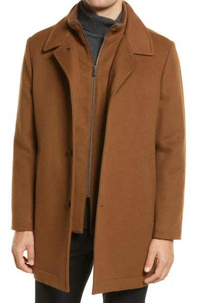 Shop Hart Schaffner Marx Macbeth Car Coat With Bib In Vicuna