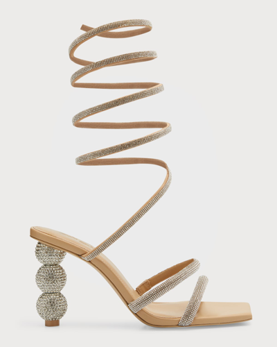 Shop Cult Gaia Leslie Crystal-embellished Ankle-wrap Sandals