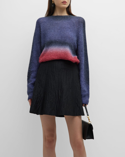 Shop Emporio Armani Ombre Crewneck Alpaca-blend Sweater In Purple Multi