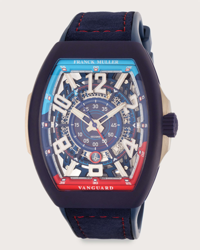 Shop Franck Muller Men's Limited Edition Bill Auberlen Skeleton Automatic Watch In Blue