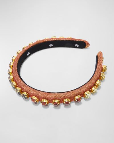 Shop Lele Sadoughi Ombre Embellished Gigi Headband In Copper Ombre