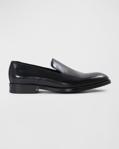 Shop Paul Stuart Men's Crest Leather Loafers In Black