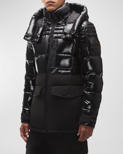 Shop Moose Knuckles Men's Dugald Quilted Puffer Jacket In Black