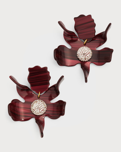 Shop Lele Sadoughi Crystal Lily Earrings, Cherry Red In Diva Pink