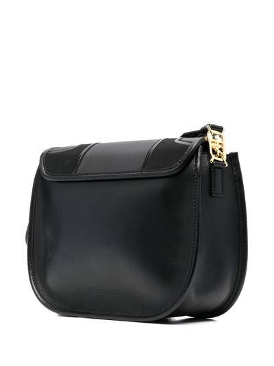 Shop Alberta Ferretti Foldover Top Satchel Bag In Black