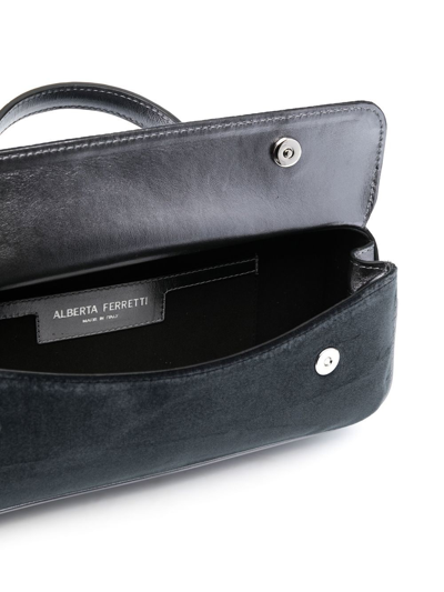 Shop Alberta Ferretti Foldover-top Clutch Bag In Grey