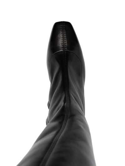 Shop Alberta Ferretti 45mm Leather Thigh-high Boots In Black