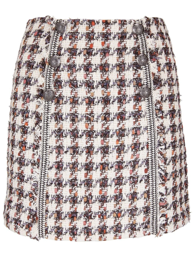 Shop Veronica Beard Tweed A-line Mini Skirt In Neutrals