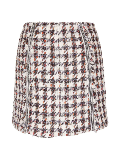 Shop Veronica Beard Tweed A-line Mini Skirt In Neutrals