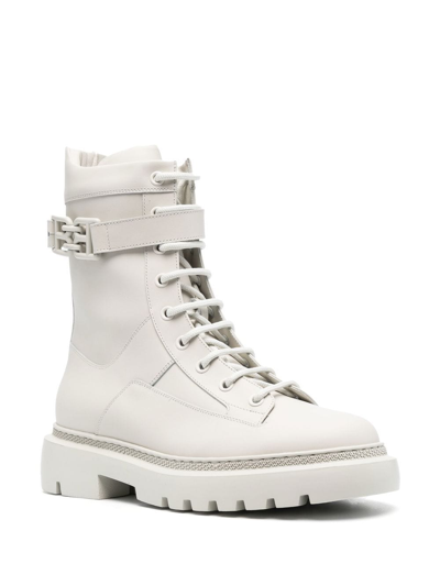 Bally Gioele Leather Ankle Boots In White