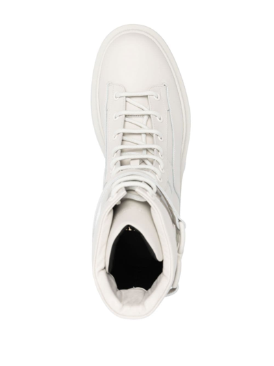 Bally Gioele Leather Ankle Boots In White