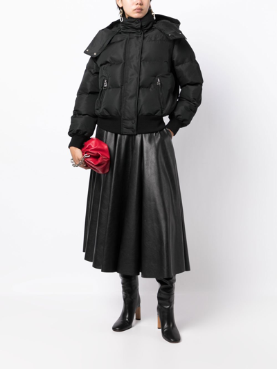 Shop Alexander Mcqueen Hooded Puffer Jacket In Black