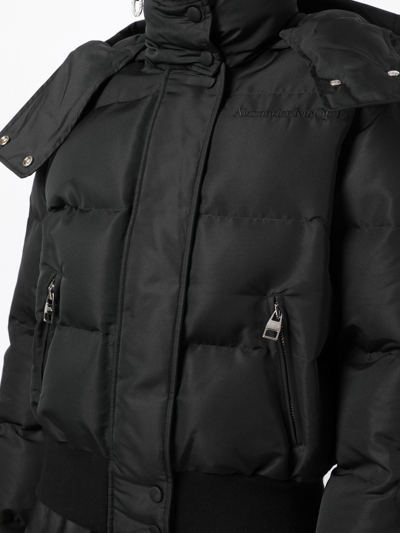 Shop Alexander Mcqueen Hooded Puffer Jacket In Black