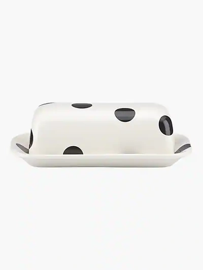 Shop Kate Spade Deco Dot Covered Butter Dish In White