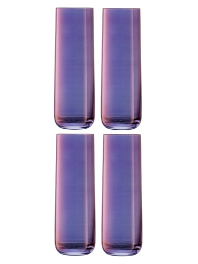 Shop Lsa Aurora Highball Glass, Set Of 4 In Violet