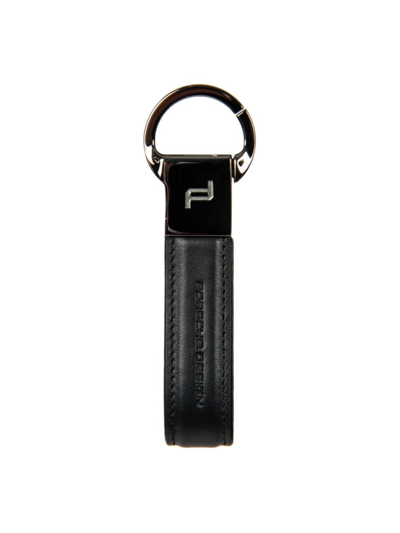 Shop Porsche Design Men's Leather Keyring Loop In Black