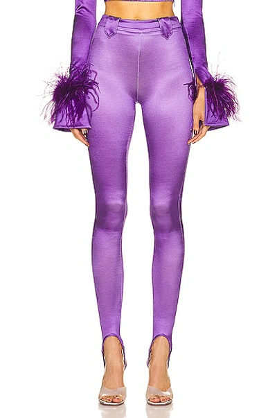 Shop Raisa Vanessa High Waist Shiny Pant In Purple