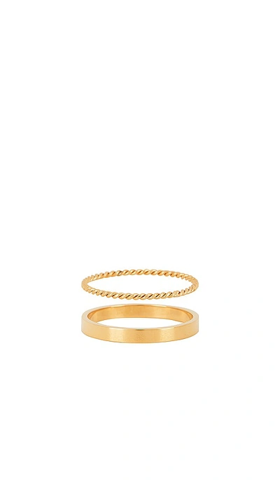 Shop Petit Moments Stacker Thin Rings In Gold