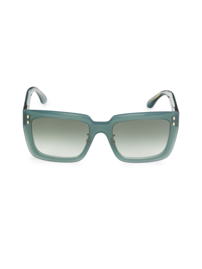 Shop Isabel Marant Women's 55mm Square Sunglasses In Teal