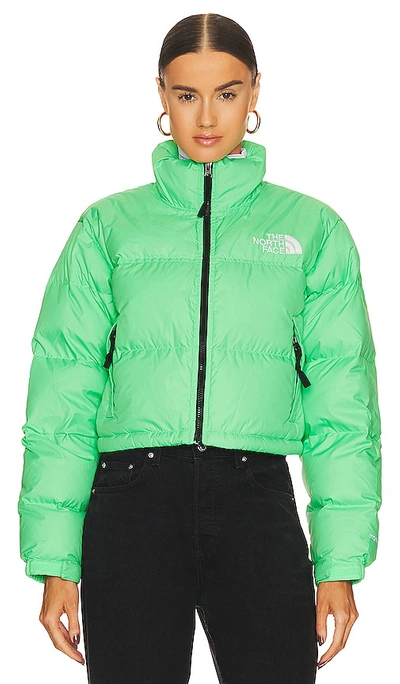 Shop The North Face Nuptse Short Jacket In Chlorophyll Green