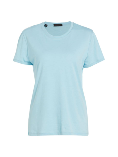 Shop Saks Fifth Avenue Women's Collection Short Sleeve Crewneck T-shirt In Sky Blue
