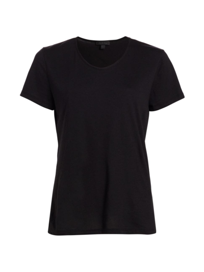 Shop Saks Fifth Avenue Women's Collection Short-sleeve V-neck T-shirt In Black